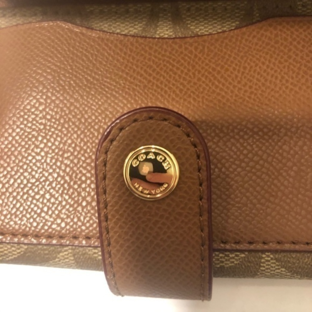 Coach brown signature wristlet wallet clutch - Picture 6 of 8